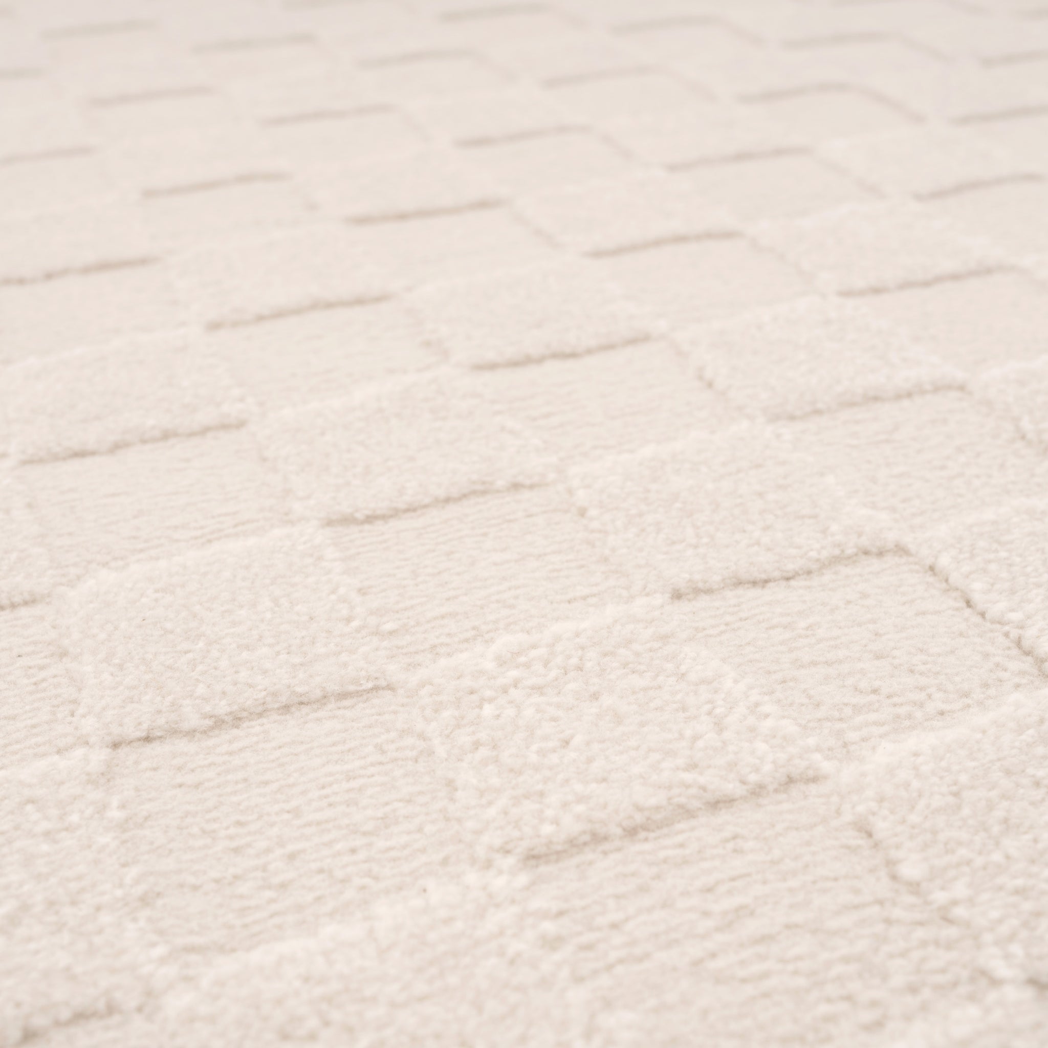 Soft Natural Cream Retro Checkerboard Rug - Liv