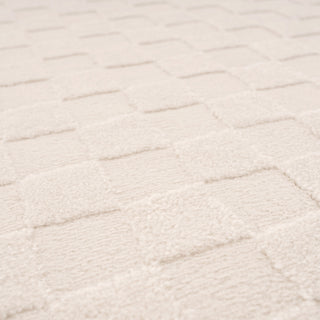 Soft Natural Cream Retro Checkerboard Rug - Liv
