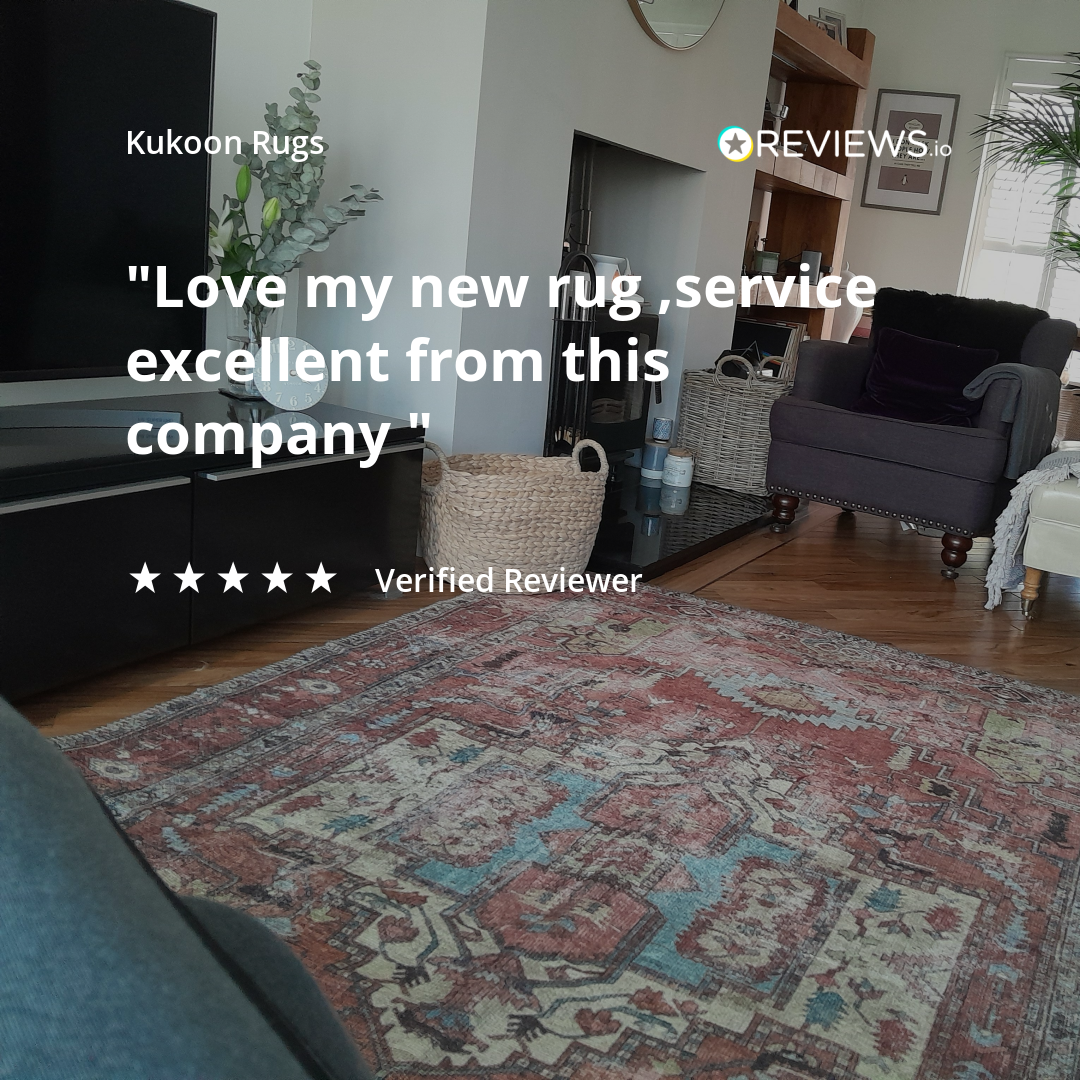 Flatwoven Washable Distressed Terracotta Aztec Boho Rug - Yana