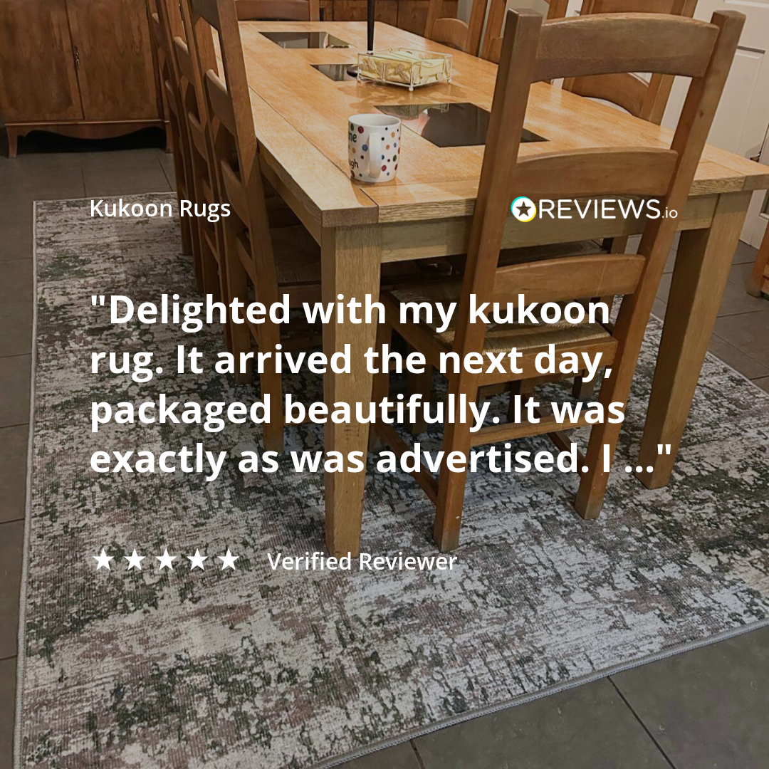 Washable Distressed Green Rug - Kale