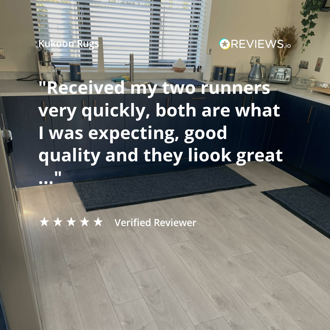 Navy Blue Hard Wearing Runner Rug