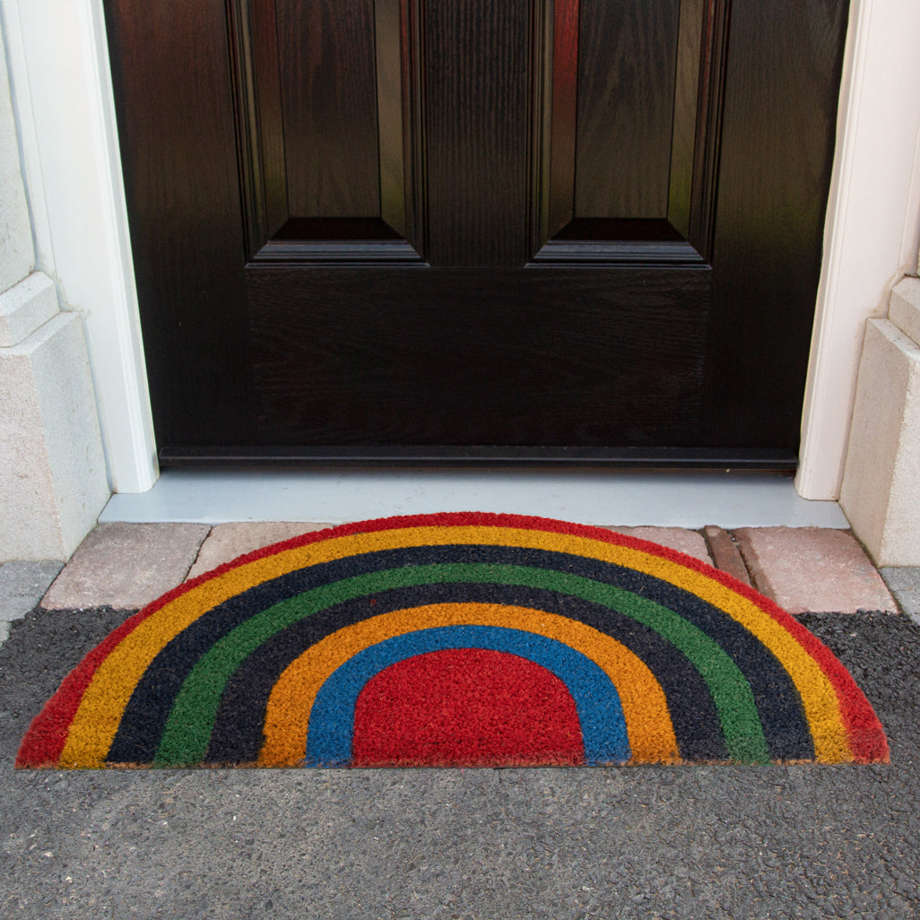 Rainbow Half Moon Coir Entrance Doormat