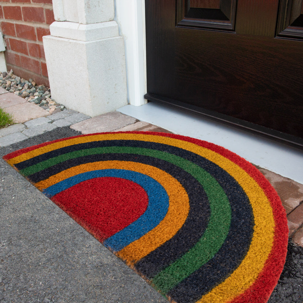 Rainbow Half Moon Coir Entrance Doormat