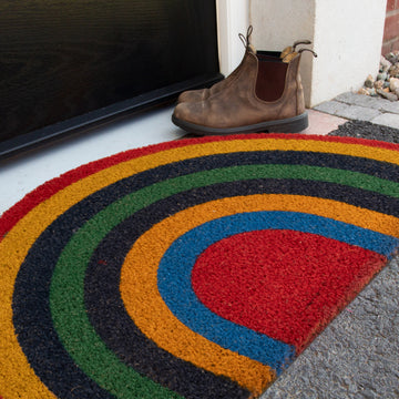 Rainbow Half Moon Coir Entrance Doormat