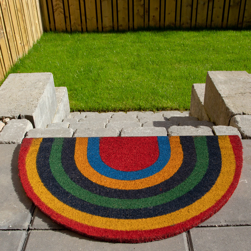 Rainbow Half Moon Coir Entrance Doormat