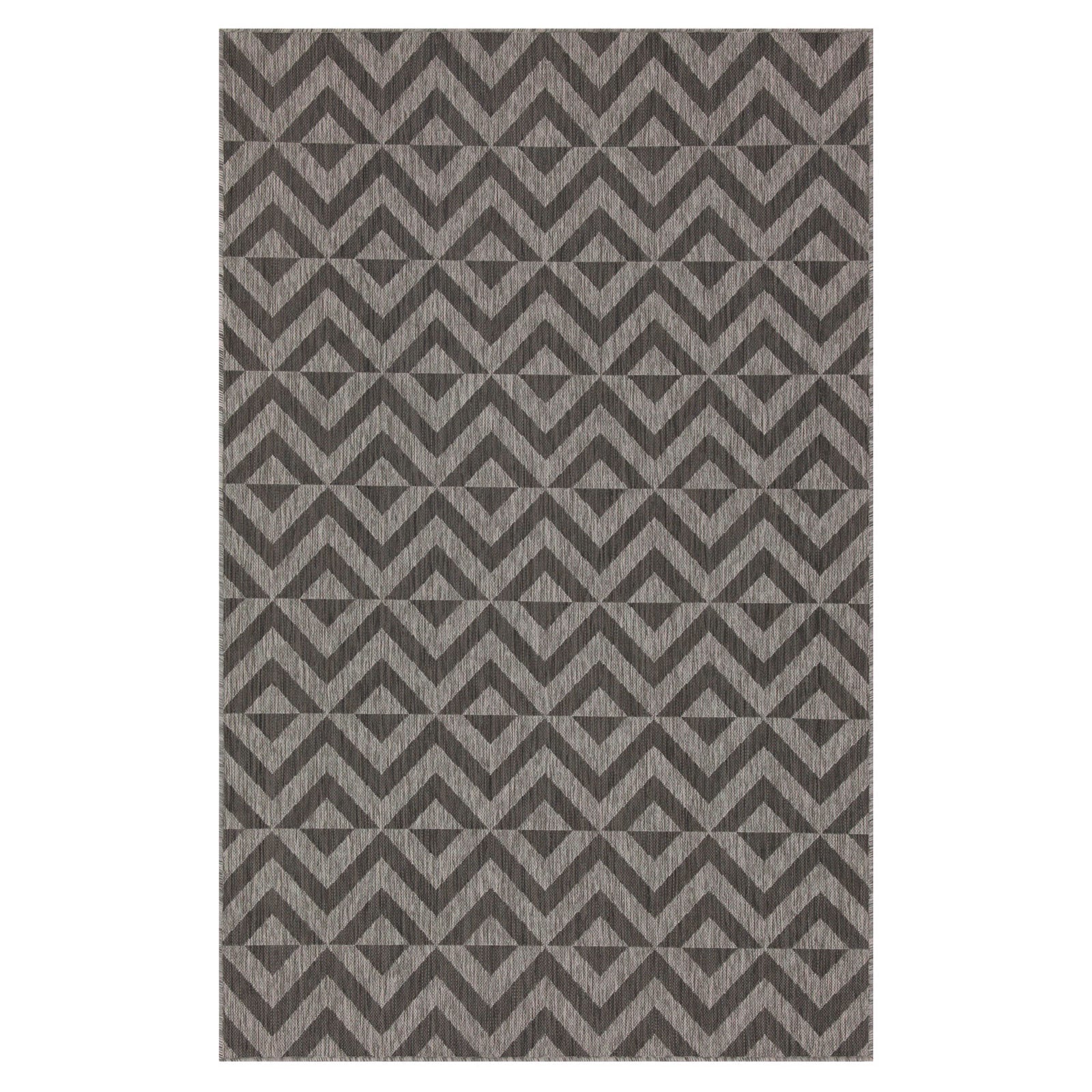 Charcoal Geometric Indoor Outdoor Rug - Rapture