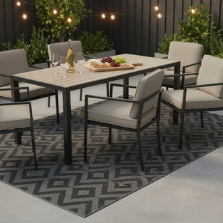 Grey Chevron Outdoor Rug - Rapture