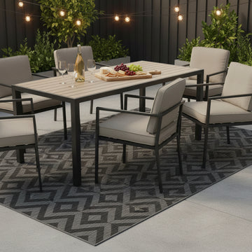 Grey Chevron Outdoor Rug - Rapture