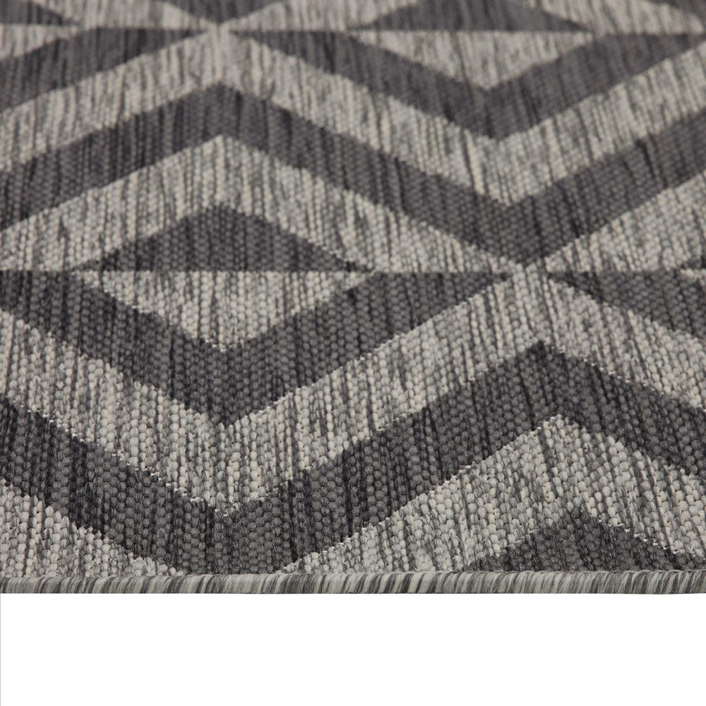 Charcoal Geometric Indoor Outdoor Rug - Rapture