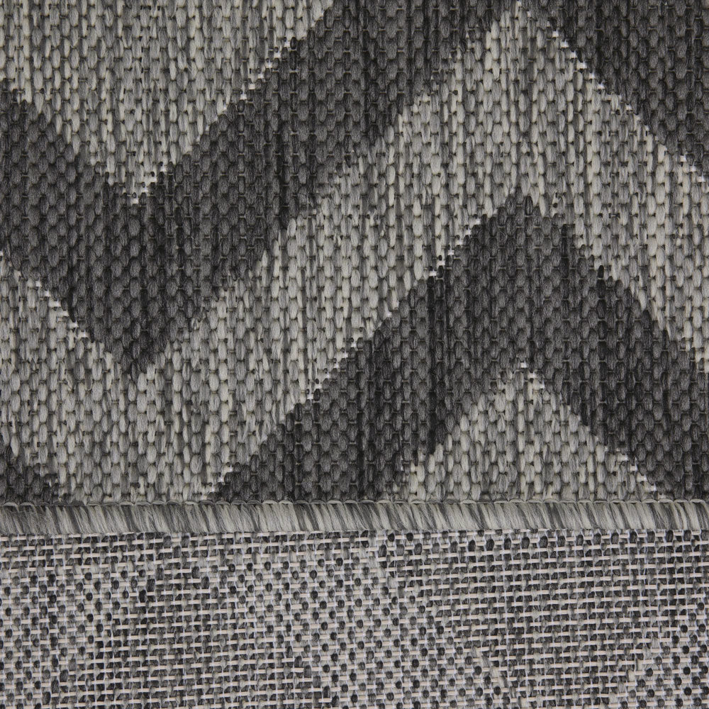 Charcoal Geometric Indoor Outdoor Rug - Rapture
