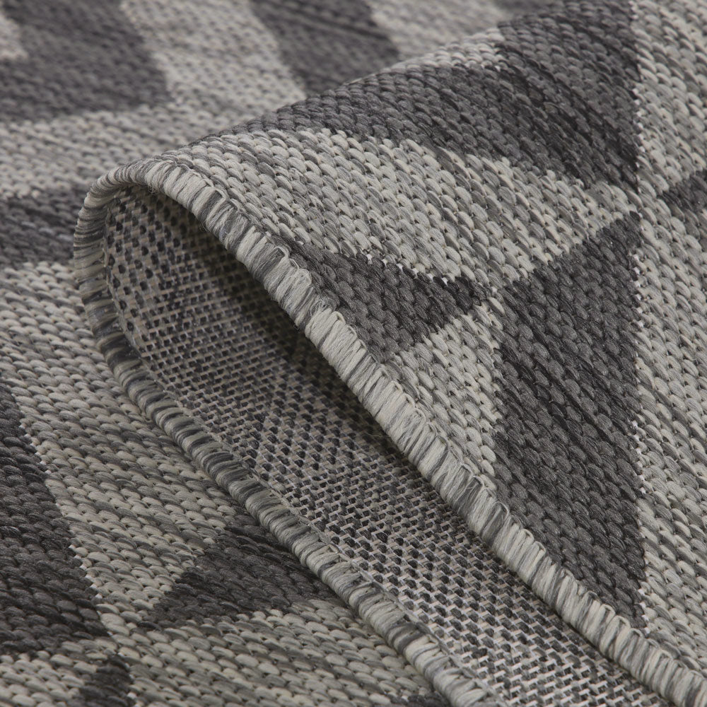Charcoal Geometric Indoor Outdoor Rug - Rapture
