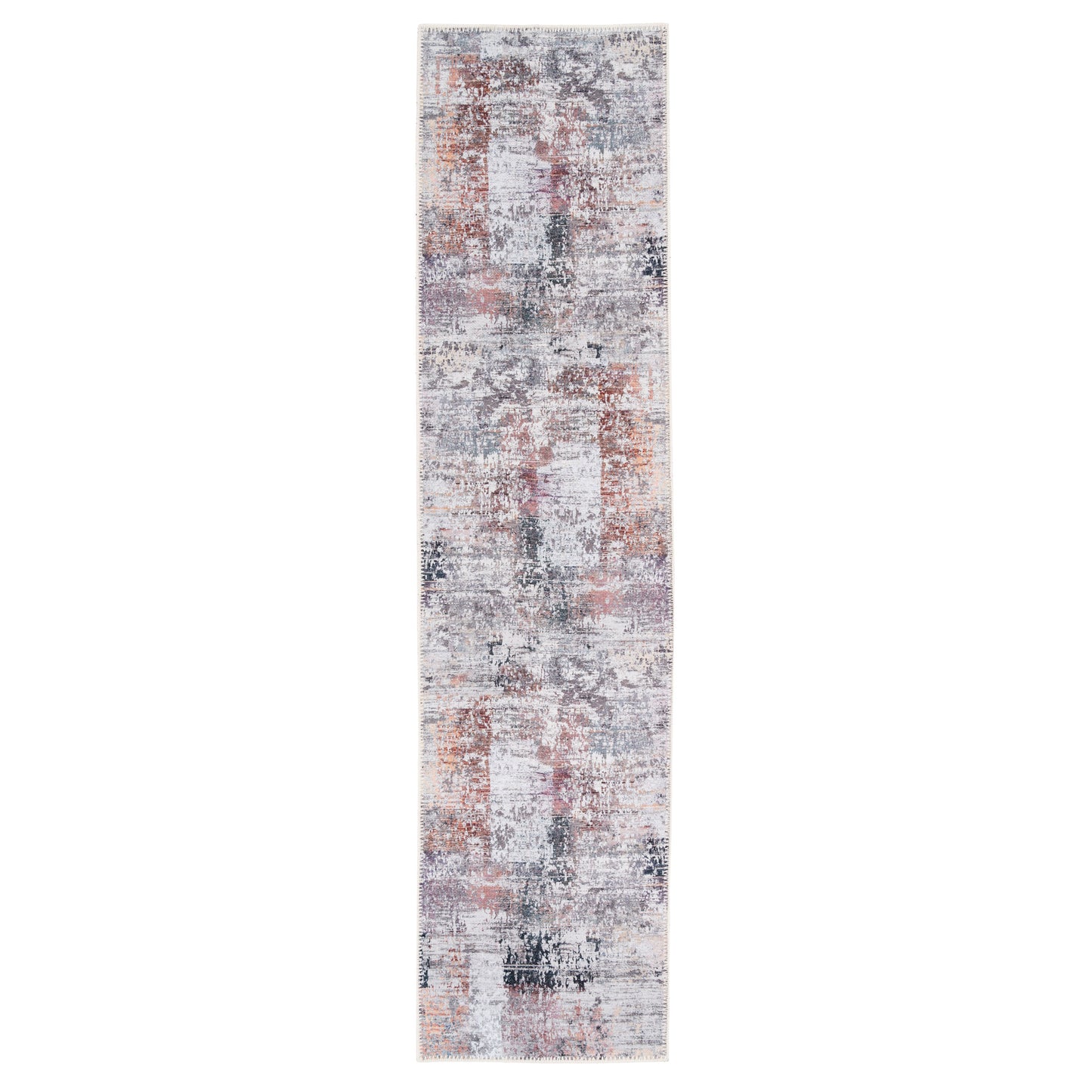 Washable Muted Coral Runner Rug