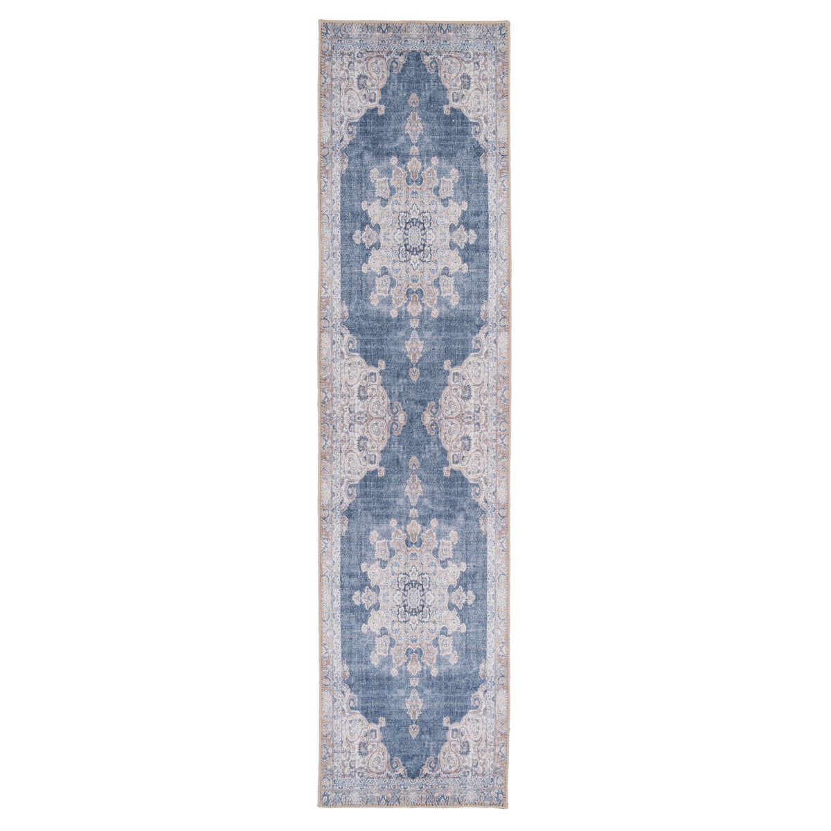 Flatwoven Washable Denim Blue Runner - Ballina
