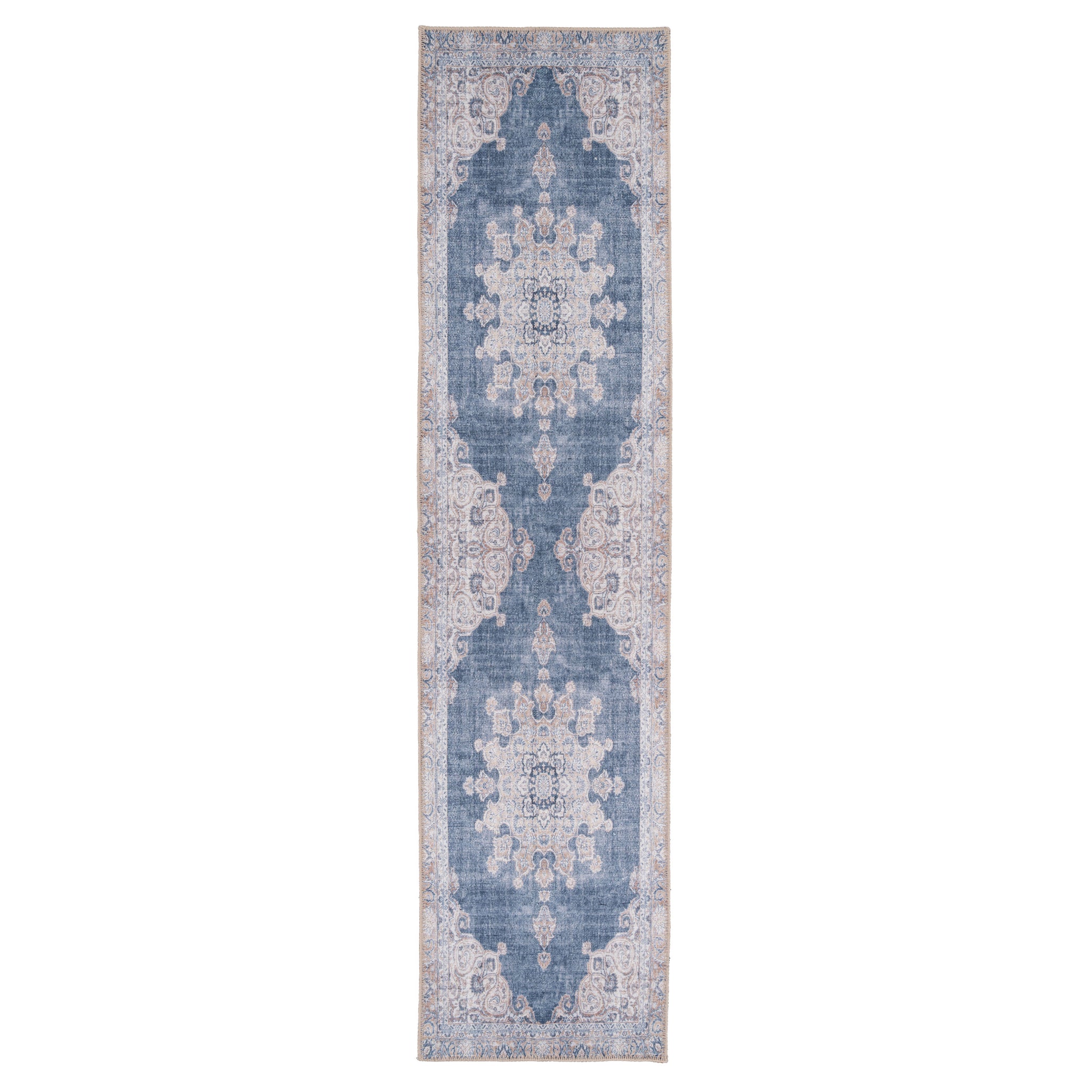 Flatwoven Washable Denim Blue Runner - Ballina