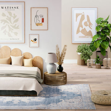 Flatwoven Washable Denim Blue Area Rug - Ballina