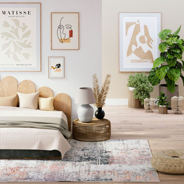 Flatwoven Washable Distressed Muted Coral Rug - Brady