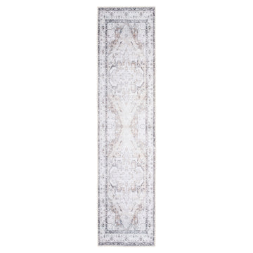 Washable Vintage Ivory Runner Rug - Margot