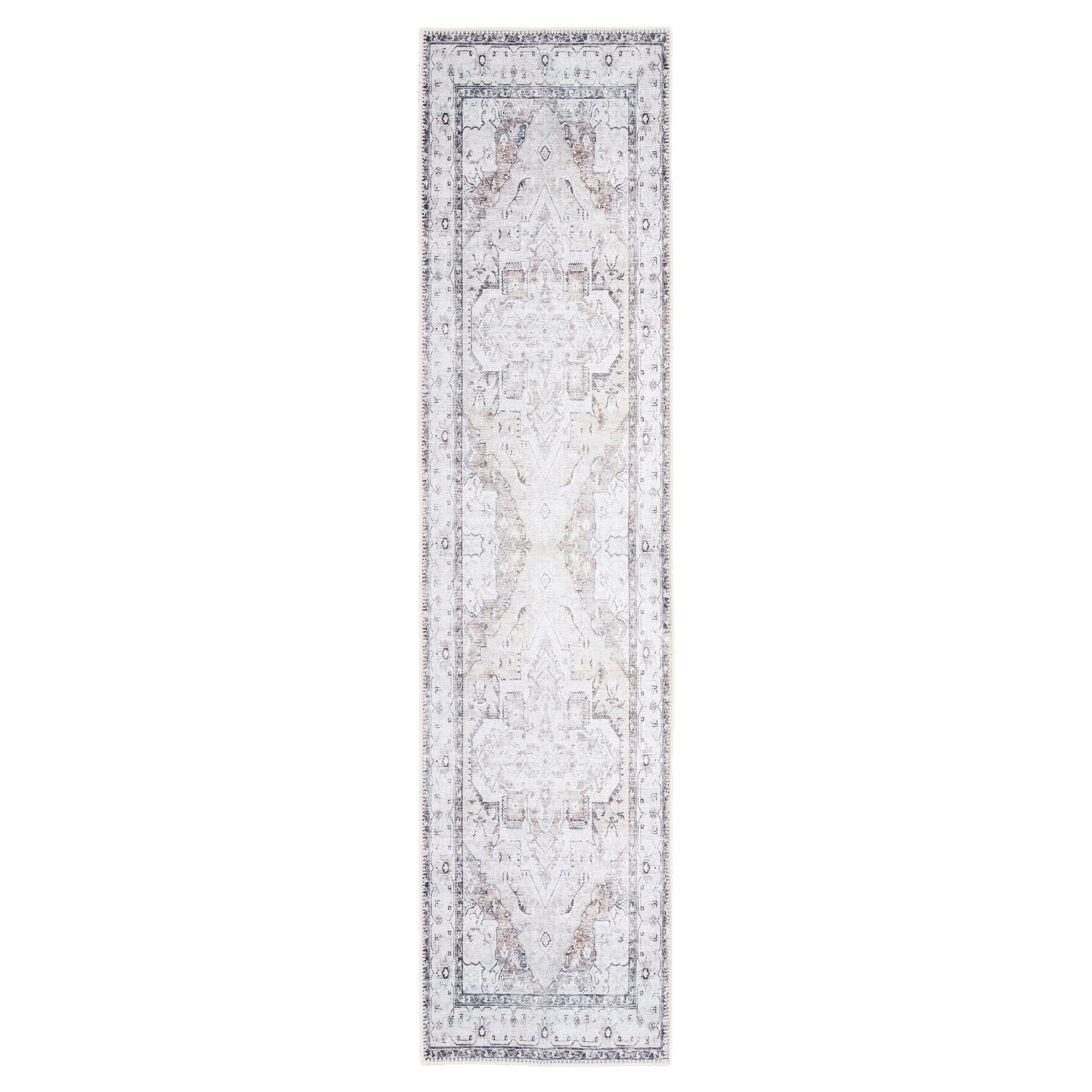 Flatwoven Washable Vintage Ivory Area Rug - Margot
