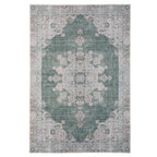 Flatwoven Washable Green Medallion Area Rug - Orion