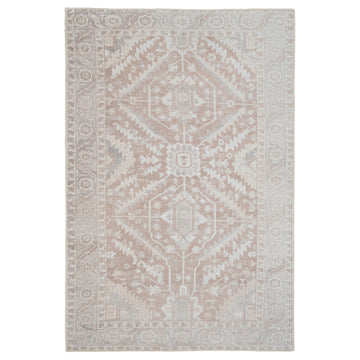 Flatwoven Washable Distressed Beige Area Rug - Tolka