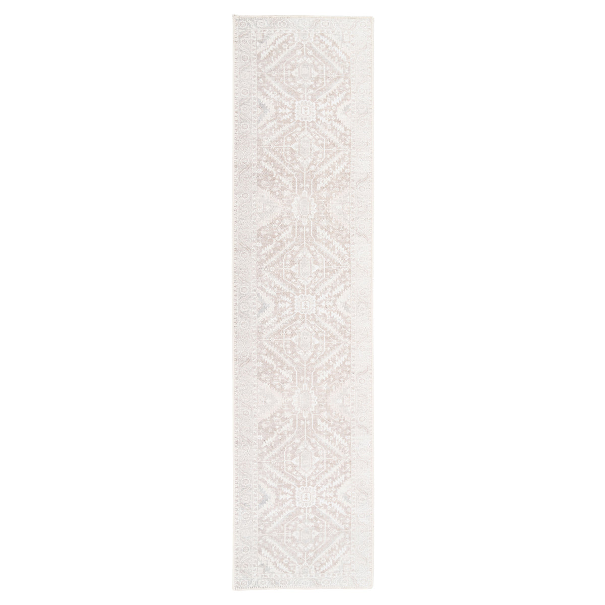 Flatwoven Washable Distressed Beige Runner - Tolka