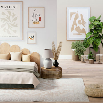 Flatwoven Washable Distressed Beige Area Rug - Tolka