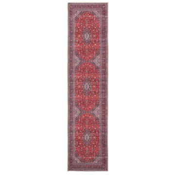 Flatwoven Washable Red Oriental Runner - Tullow