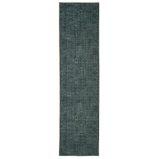 Vintage Distressed Green Washable Runner Rug - Cleo