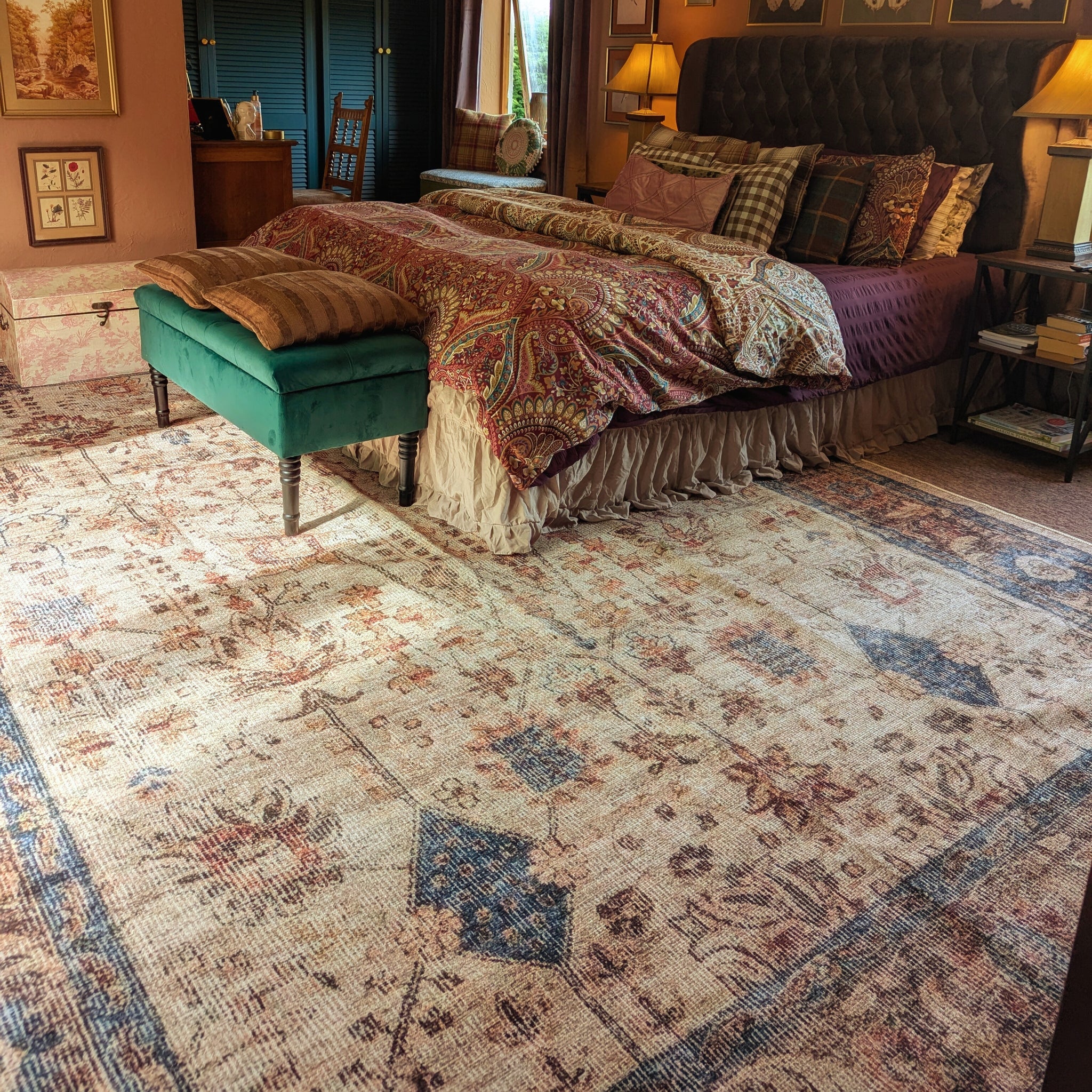 Flatwoven Washable Earthy Flora Area Rug - Shannon