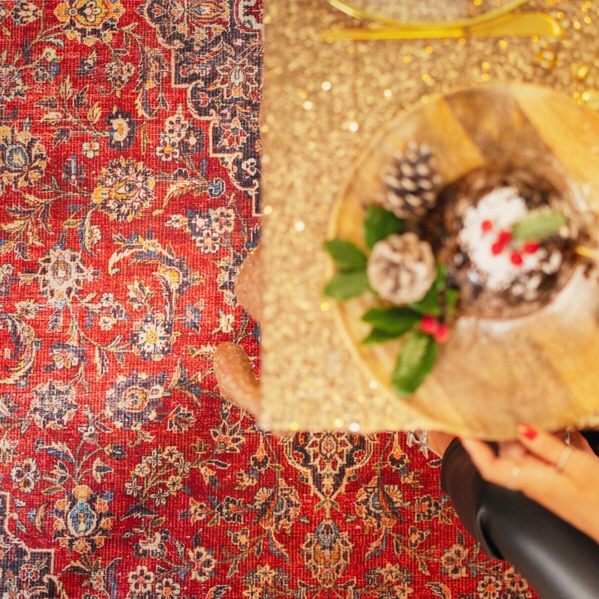 Flatwoven Washable Red Oriental Runner - Tullow