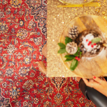 Flatwoven Washable Red Oriental Runner - Tullow