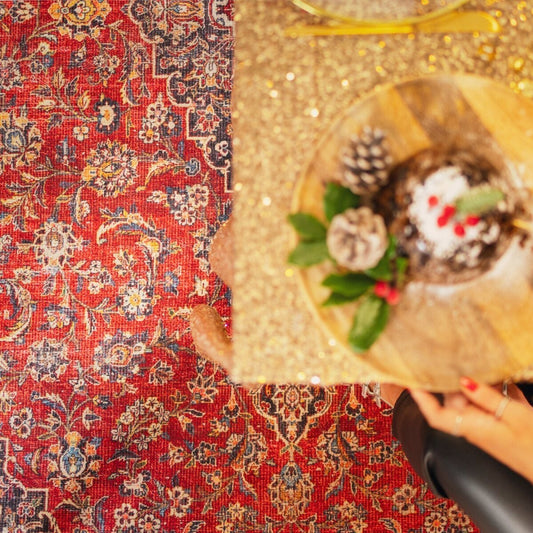 Flatwoven Washable Red Oriental Runner - Tullow