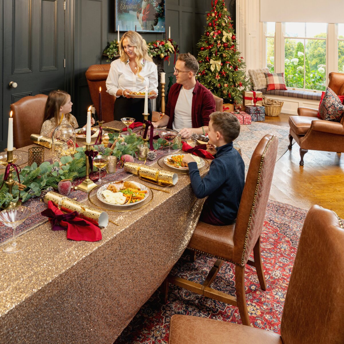 Flatwoven Washable Red Oriental Area Rug - Tullow