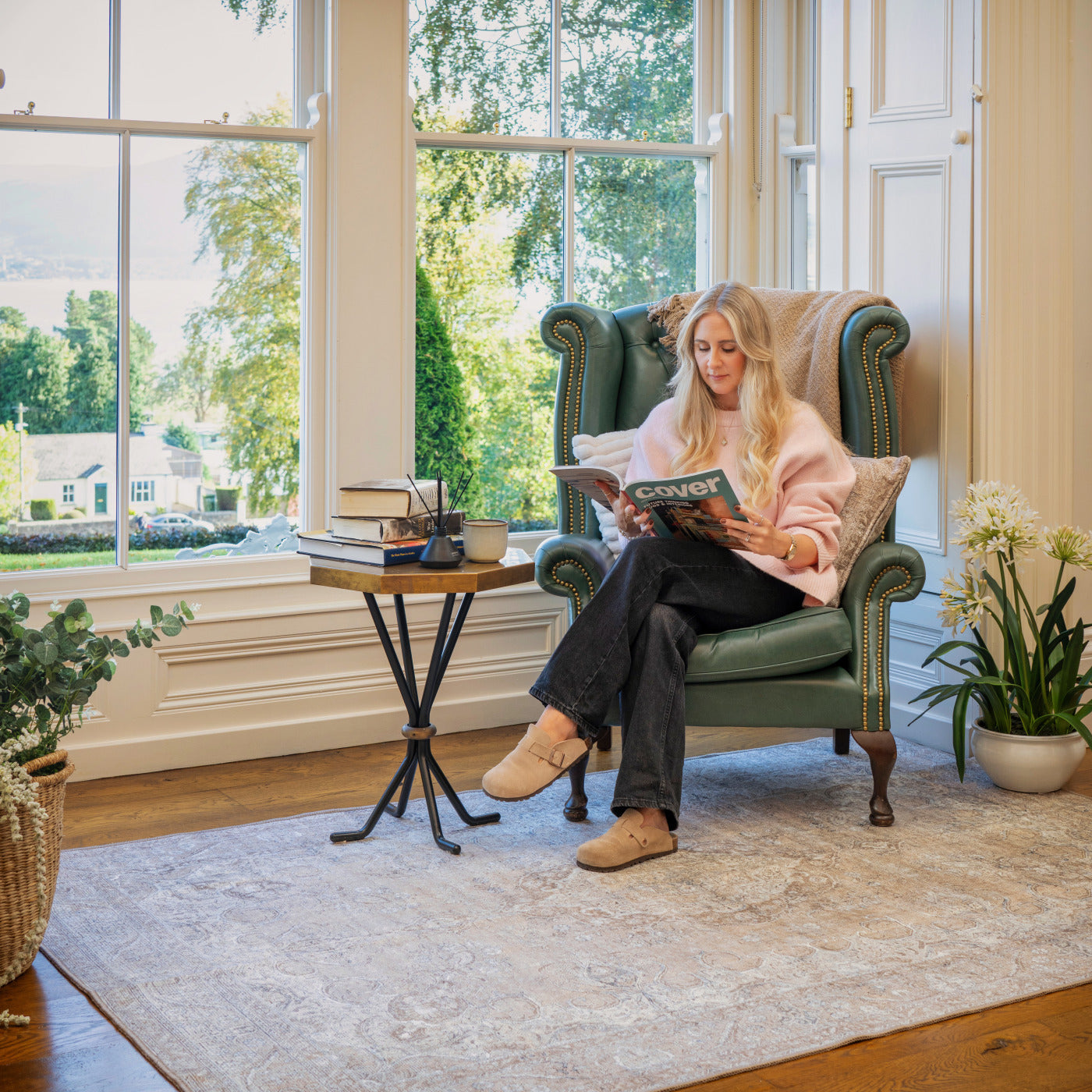 Flatwoven Washable Traditional Distressed Beige Rug - Zoe