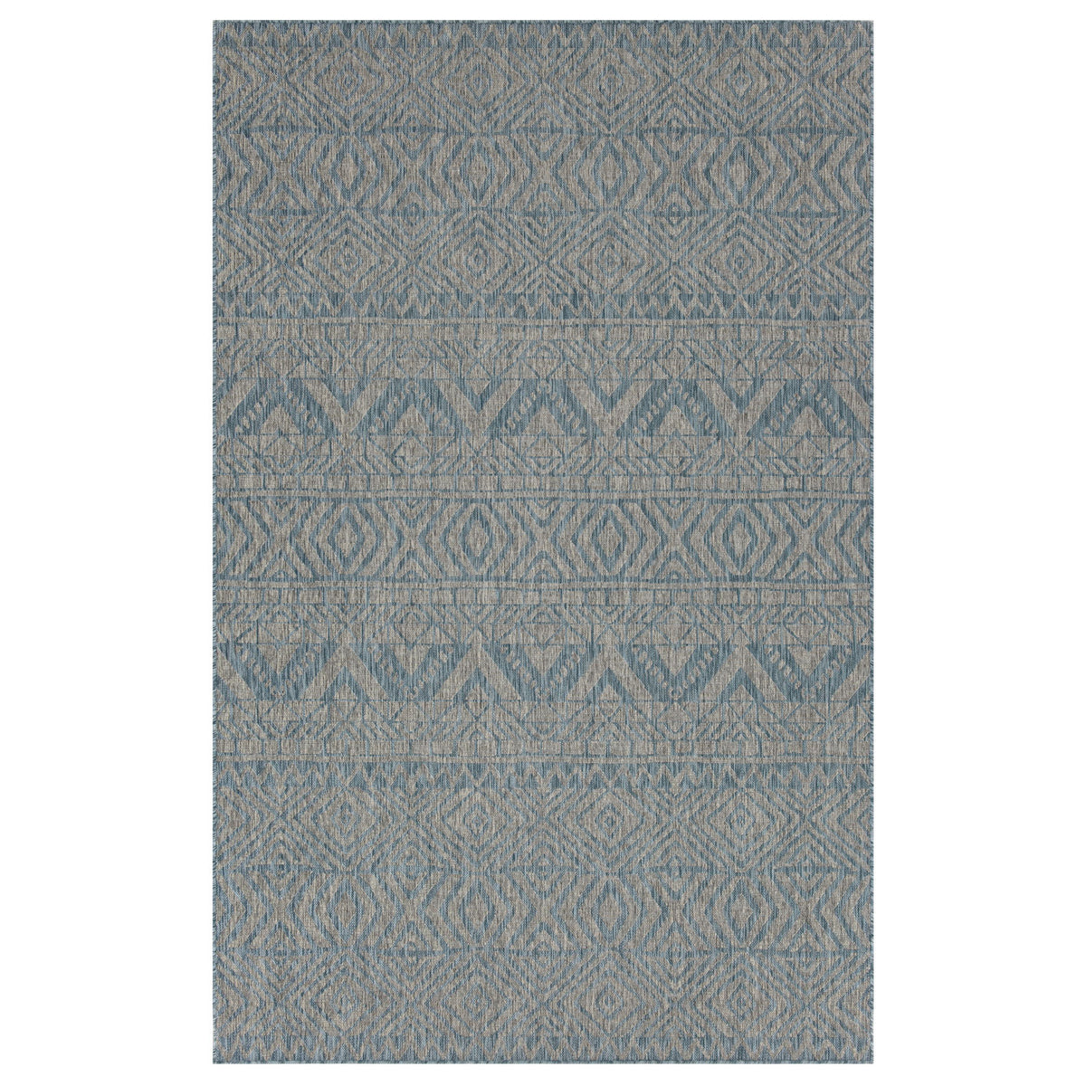 Aqua Blue Aztec Outdoor Rug - Ruskin
