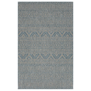 Aqua Blue Aztec Outdoor Rug - Ruskin