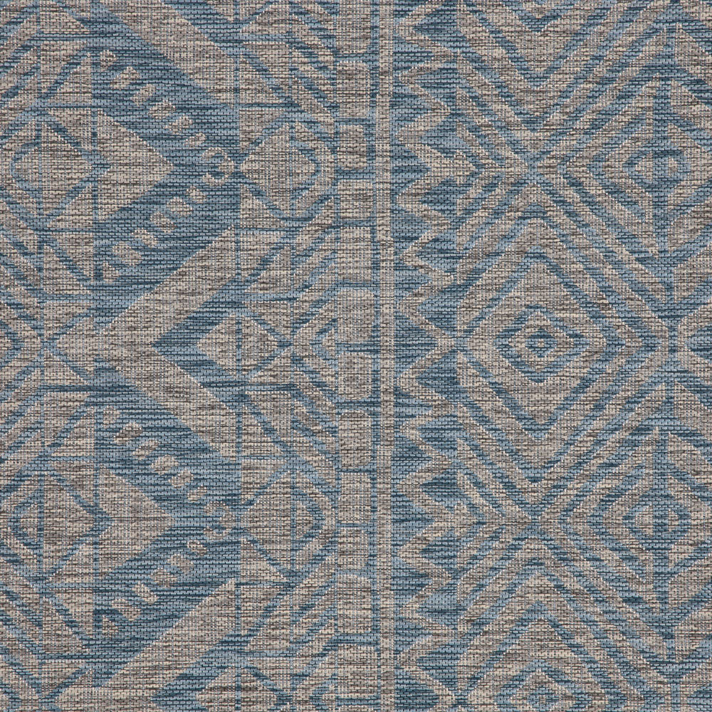 Aqua Blue Aztec Outdoor Rug - Ruskin