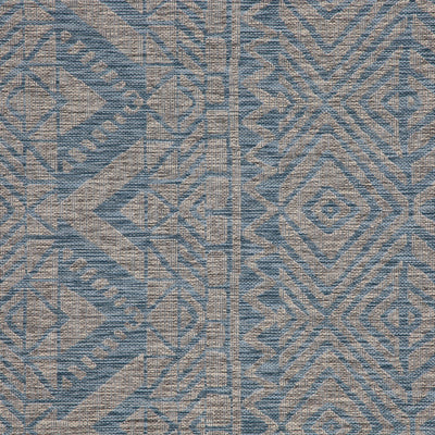 Aqua Blue Aztec Outdoor Rug - Ruskin