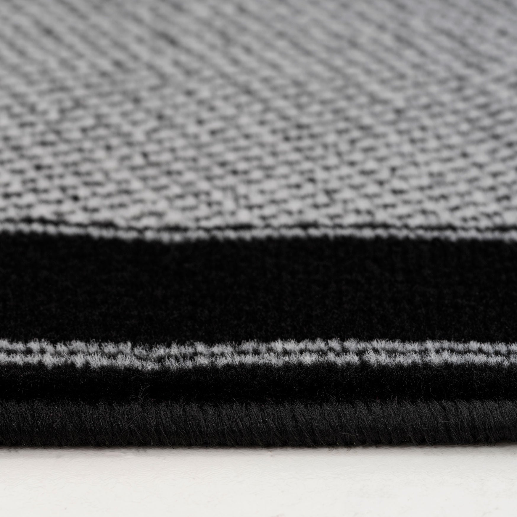 Black Border Stair Carpet Runner - Cut to Measure