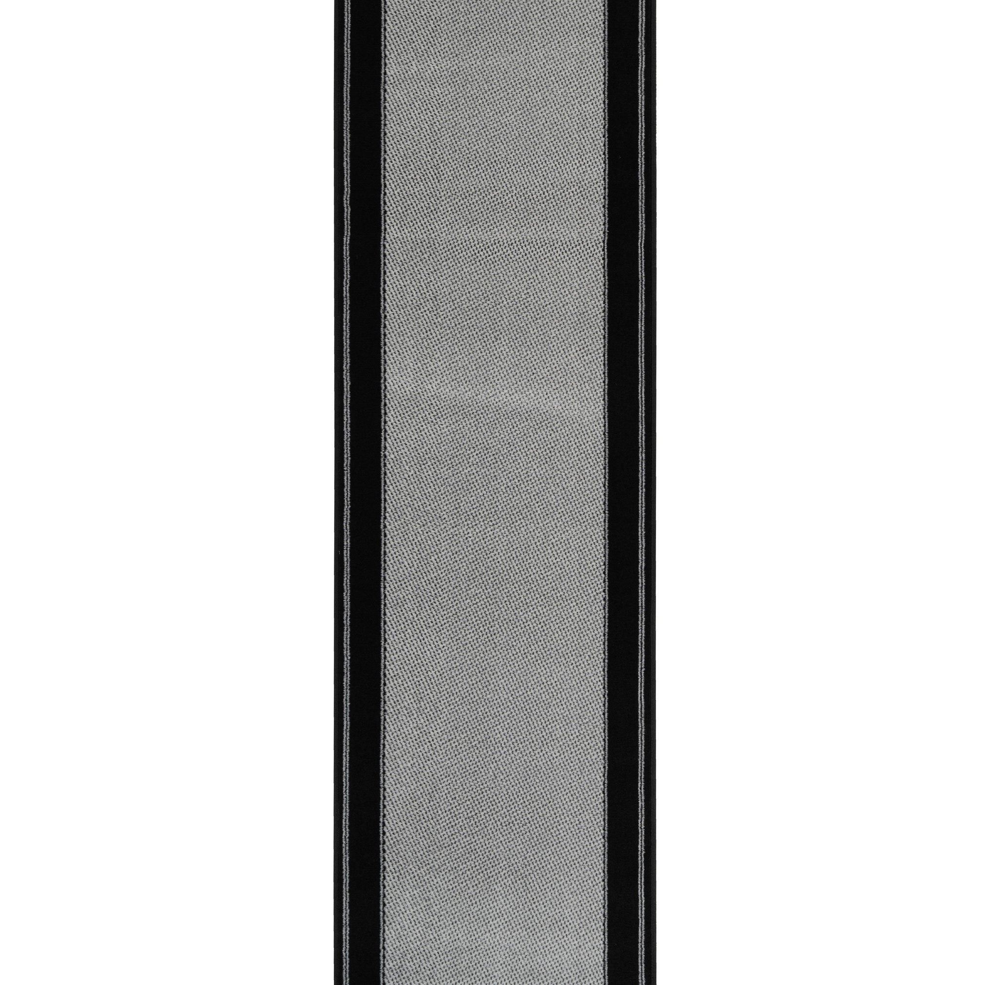 Black Border Stair Carpet Runner - Cut to Measure