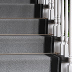Black Border Stair Carpet Runner - Cut to Measure