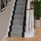 Black Border Stair Carpet Runner - Cut to Measure