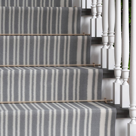 Grey Striped Stair Carpet Runner - Cut to Measure