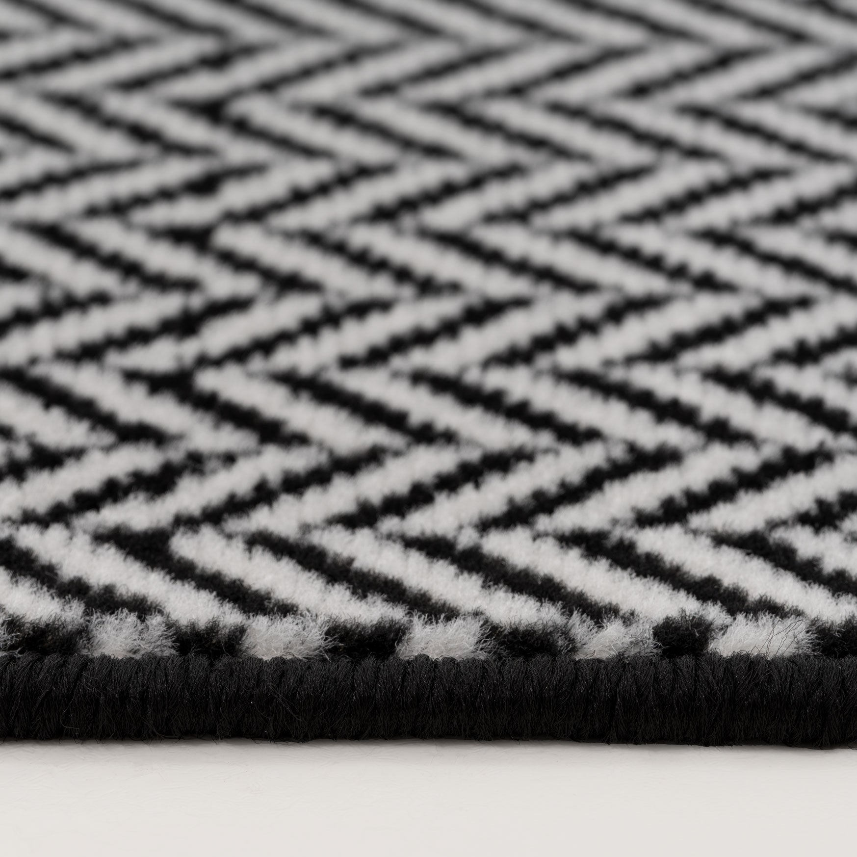 Black Chevron Stair Carpet Runner - Cut to Measure