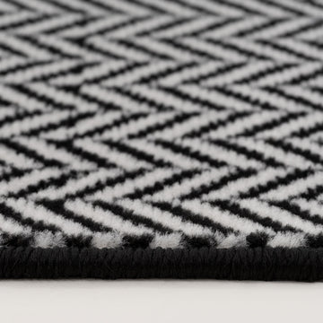 Black Chevron Stair Carpet Runner - Cut to Measure