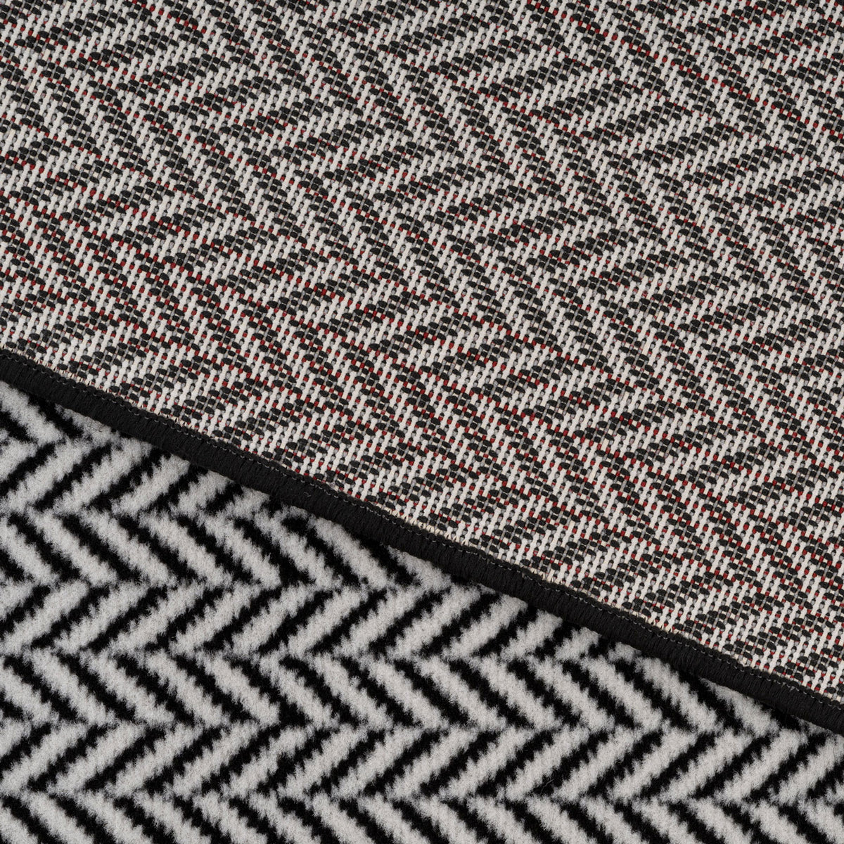 Black Chevron Stair Carpet Runner - Cut to Measure