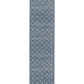 Navy Geometric Stair Carpet Runner - Cut to Measure