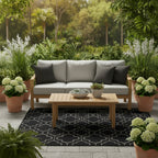 Grey Trellis Outdoor Rug - Seville