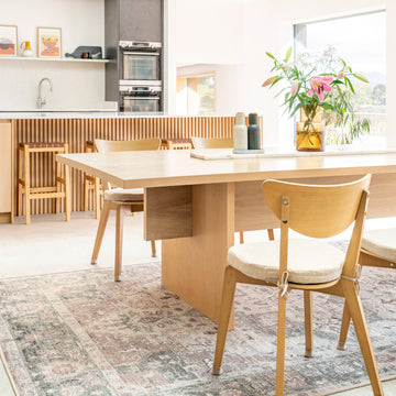 Washable Vintage Green Jute Style Rug - Cova