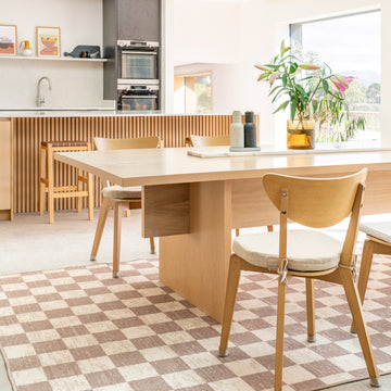 Washable Checkerboard Jute Style Rug - Noa